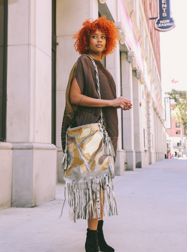 Ungaro Patchwork Fringed Leather Bag Accessory arcadeshops.com