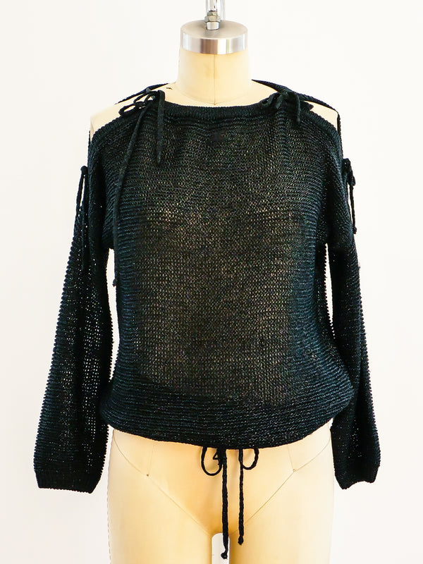 Courrèges Black Lurex Sweater Top arcadeshops.com