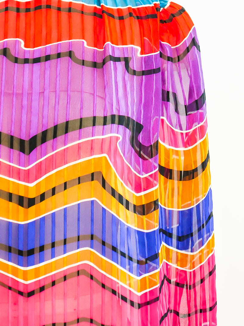 Jewel Toned Silk Chiffon Blouse Top arcadeshops.com