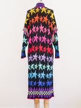 Rainbow Star Knit Sweater Coat Jacket arcadeshops.com