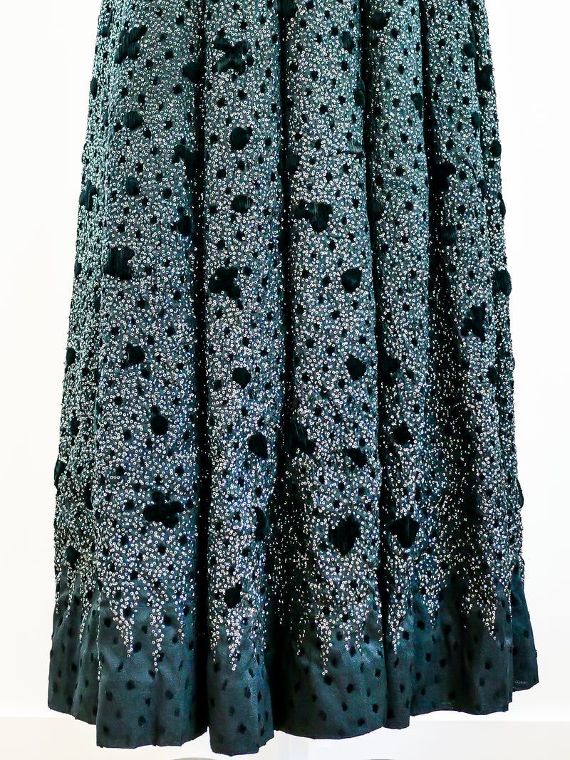 1960s Italian Demi-Couture Sequin Gown Dress arcadeshops.com