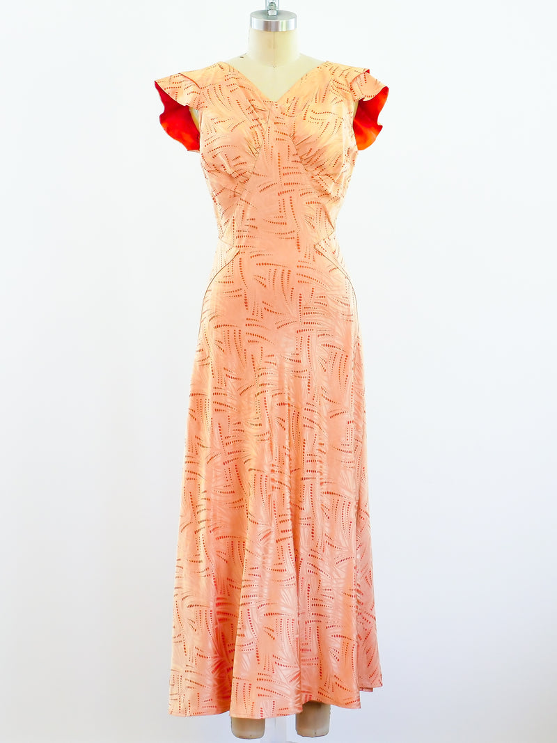 1930's Geometric Jacquard Gown Dress arcadeshops.com