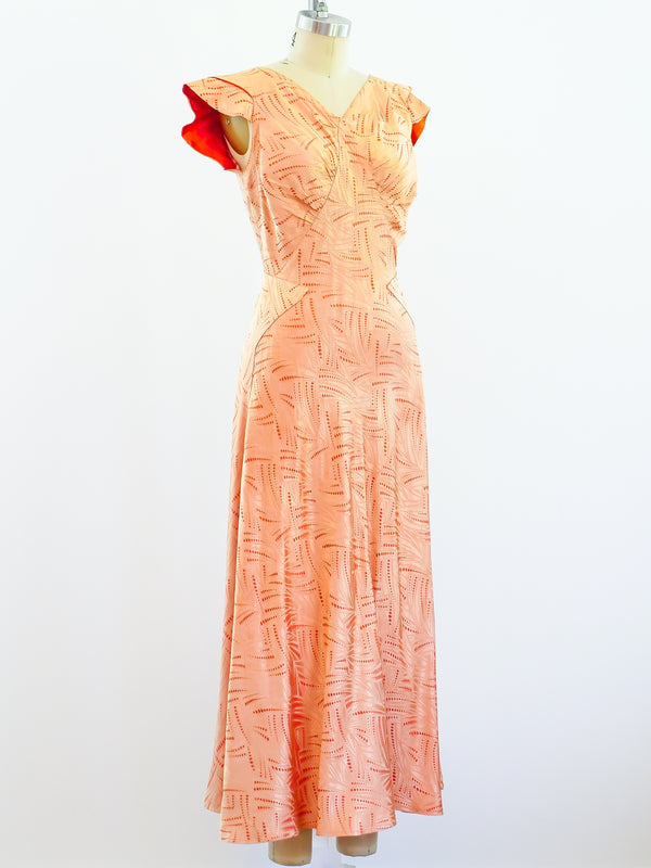 1930's Geometric Jacquard Gown Dress arcadeshops.com