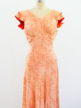 1930's Geometric Jacquard Gown Dress arcadeshops.com