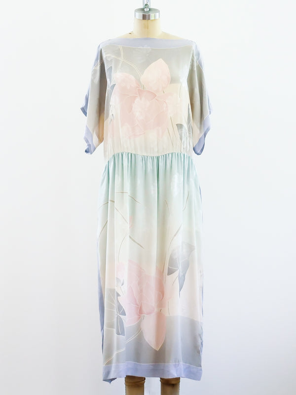 Ombre Silk Floral Dress Dress arcadeshops.com