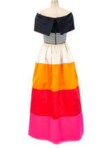 Bill Blass Colorblocked Ball Gown Dress arcadeshops.com