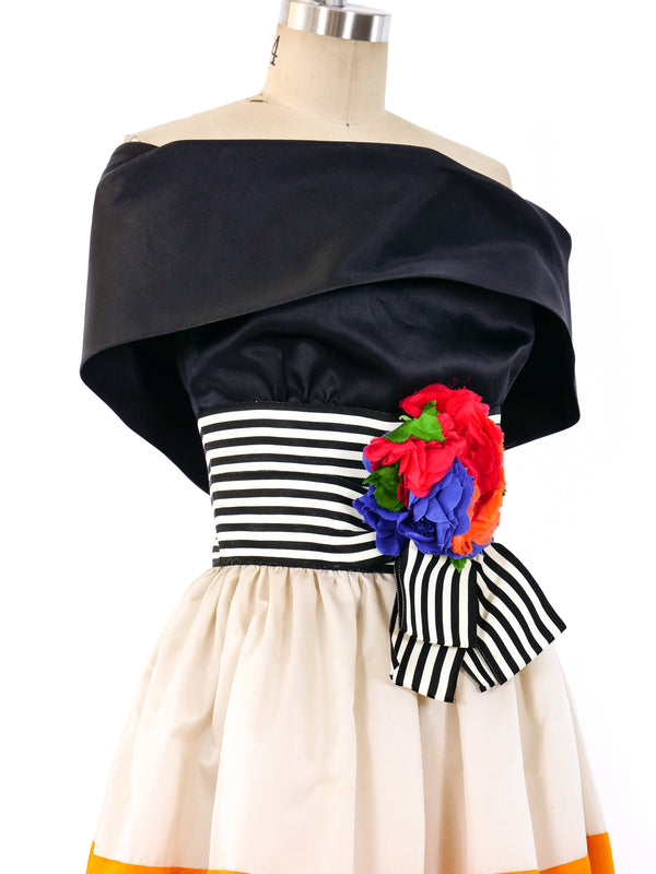 Bill Blass Colorblocked Ball Gown Dress arcadeshops.com