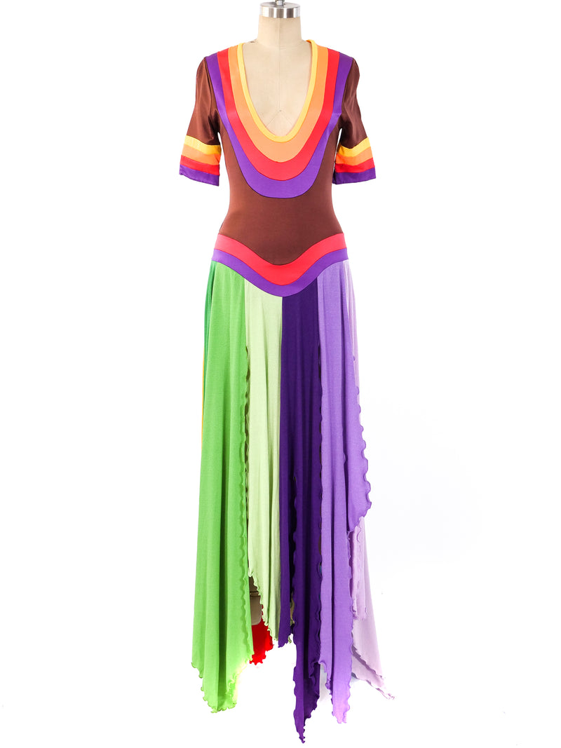 Giorgio di Sant'Angelo Rainbow Scarf Dress Dress arcadeshops.com