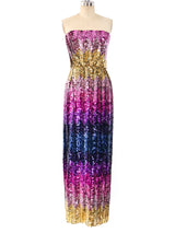 Ombre Sequin Embellished Strapless Dress Dress arcadeshops.com
