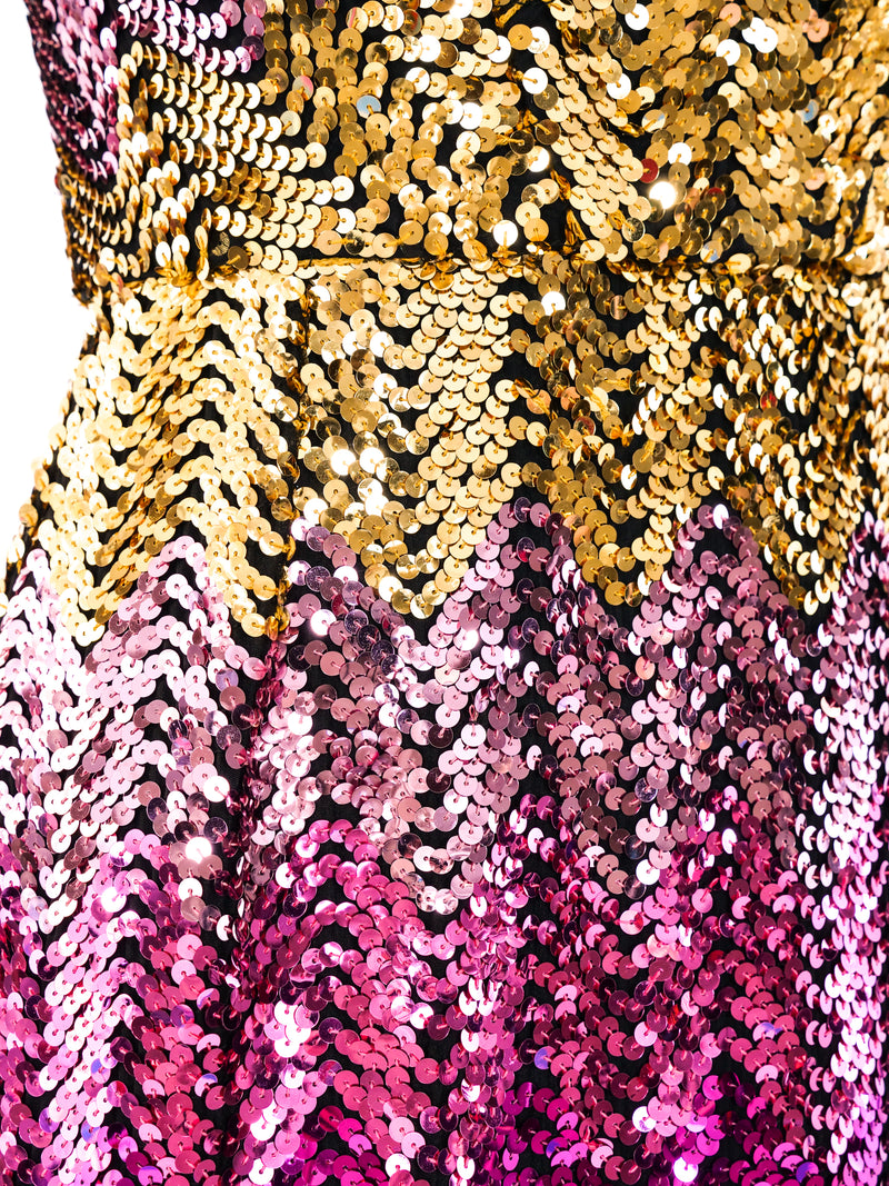 Ombre Sequin Embellished Strapless Dress Dress arcadeshops.com