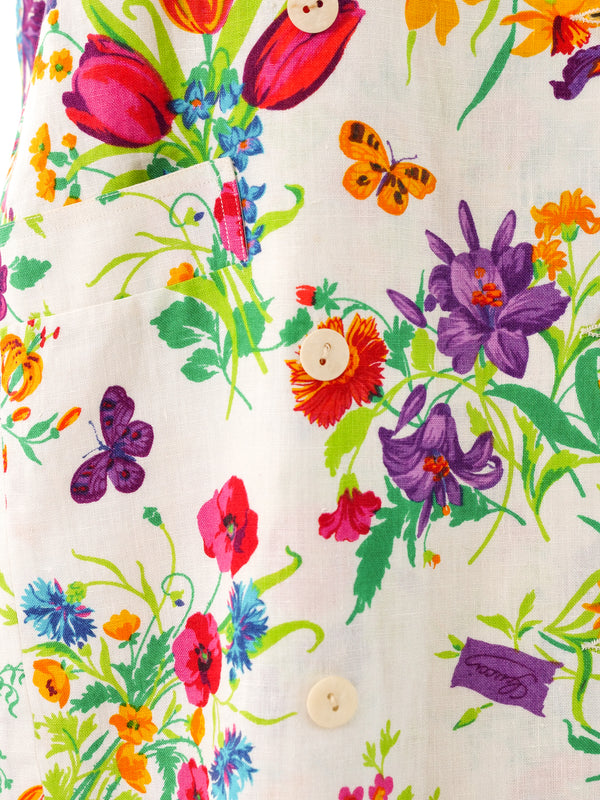 Gucci Floral Printed Linen Shirt Dress Dress arcadeshops.com