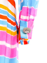 Adolfo Rainbow Striped Silk Ensemble Suit arcadeshops.com