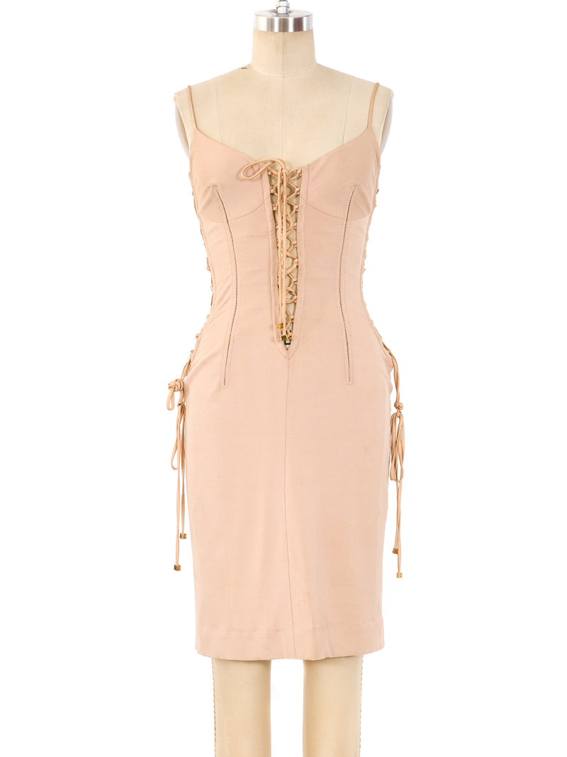 Dolce and Gabbana Lace Up Corset Dress Dress arcadeshops.com