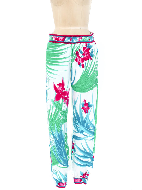 Leonard Paris Floral Printed Terry Joggers Bottom arcadeshops.com