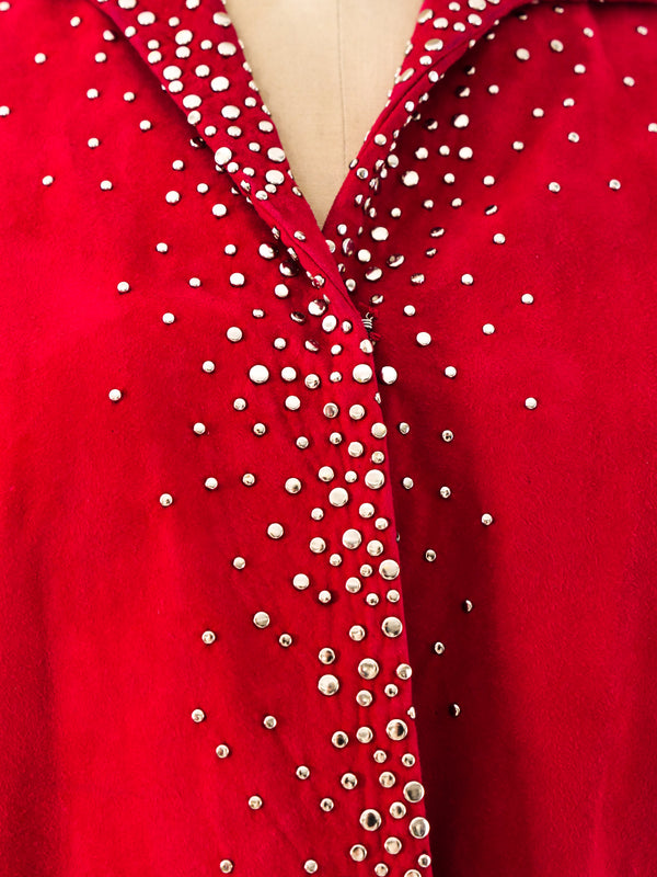 Halston Studded Suede Jacket Jacket arcadeshops.com