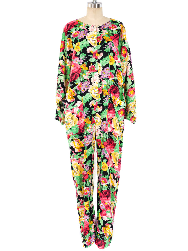 Clovis Ruffin Floral Printed Jumpsuit Jumpsuit arcadeshops.com
