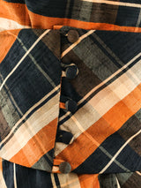 Sculptural Plaid Thai Silk Jumpsuit Suit arcadeshops.com