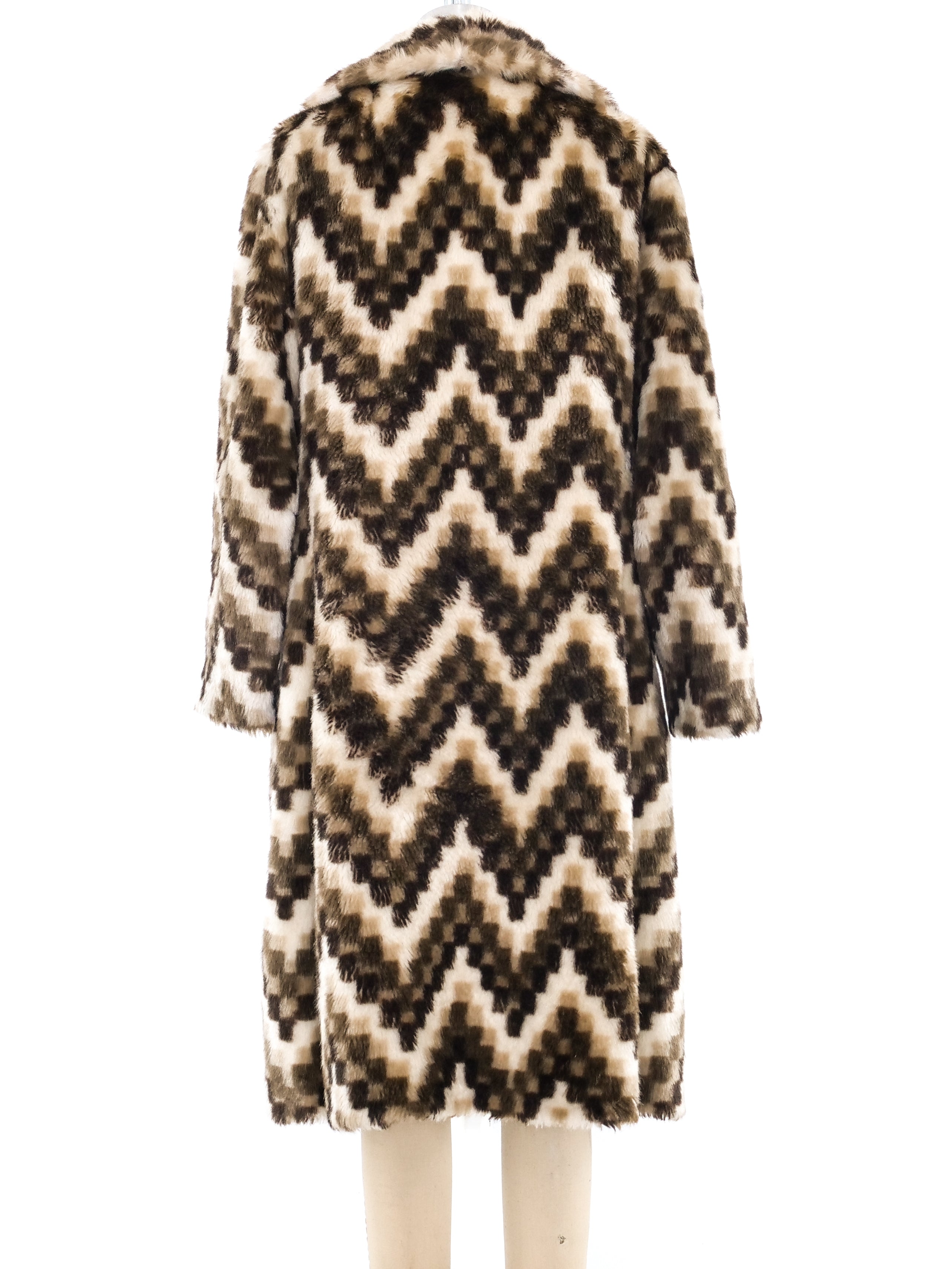 Chevron faux fur on sale coat