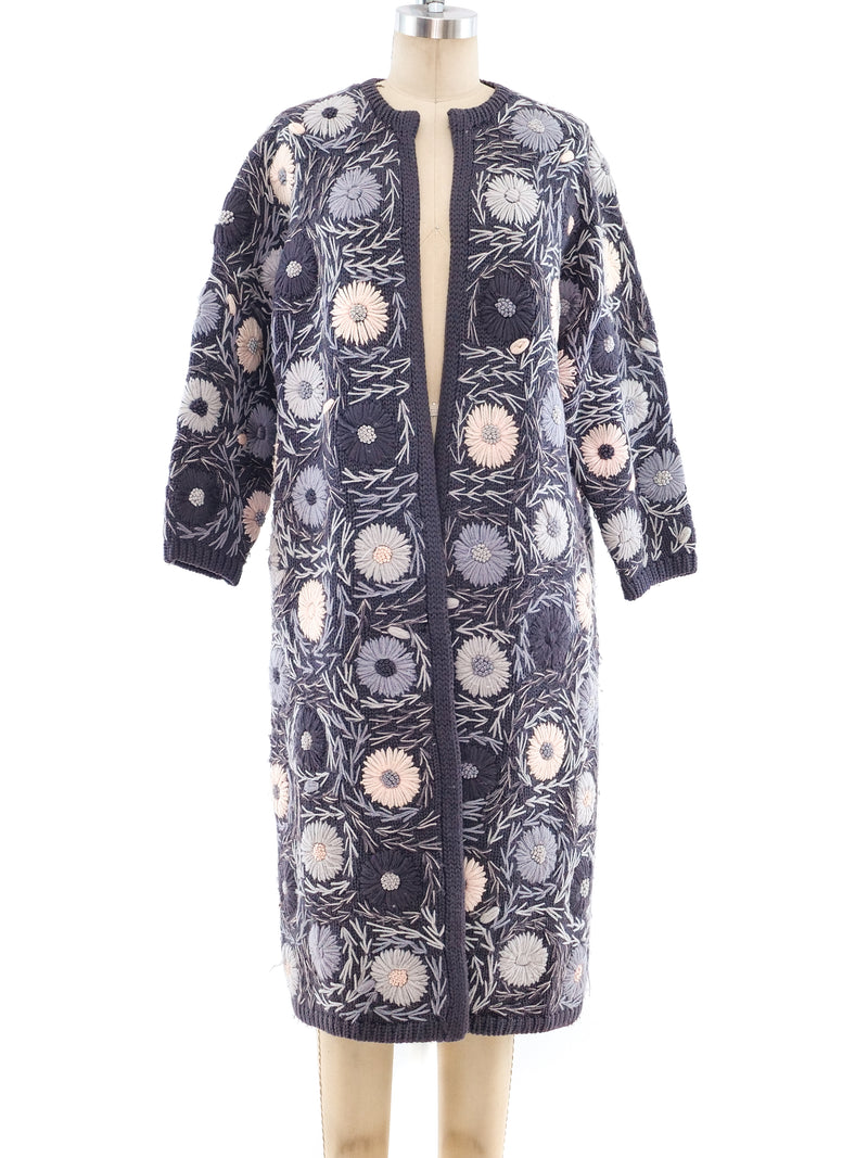1960's Floral Knit Cardigan Jacket arcadeshops.com