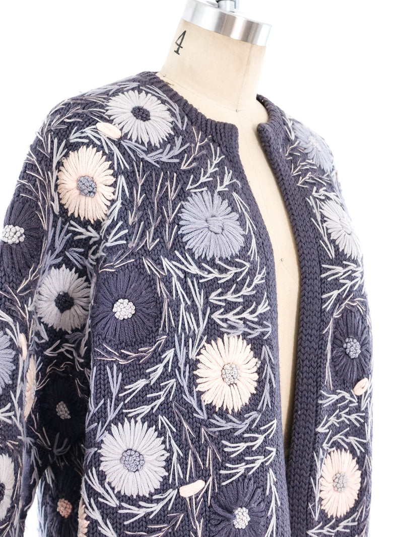 1960's Floral Knit Cardigan Jacket arcadeshops.com