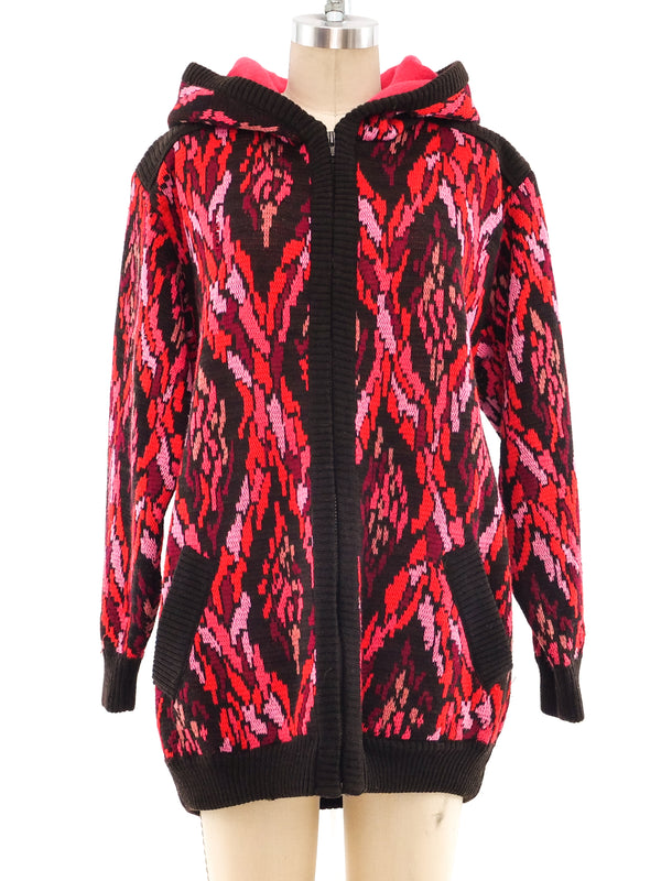 Yves Saint Laurent Intarsia Knit Hooded Jacket Jacket arcadeshops.com