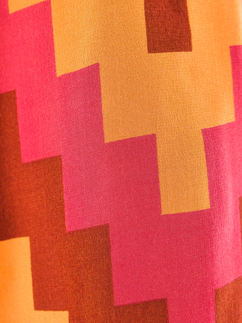 Calvin Klein Geometric Printed Silk Shirt Top arcadeshops.com