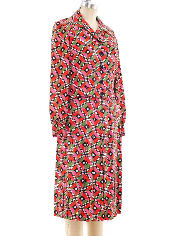 Jean Louis Scherrer Optical Printed Skirt Ensemble Suit arcadeshops.com