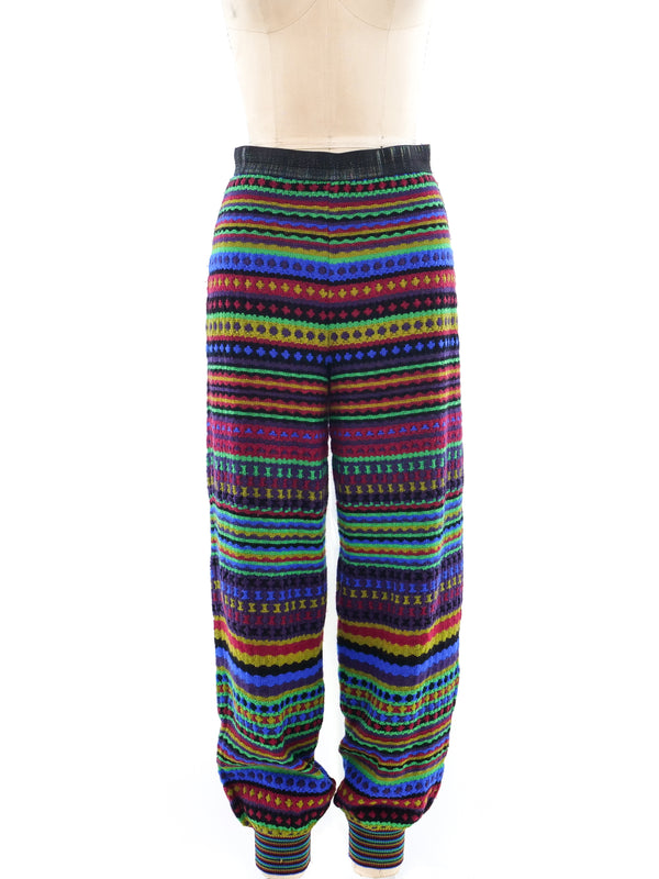 Missoni Rainbow Striped Knit Joggers Bottom arcadeshops.com