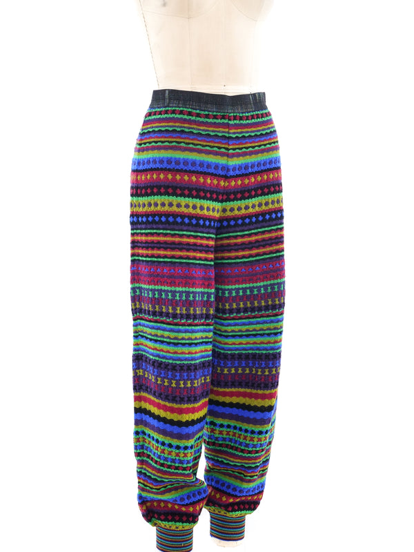 Missoni Rainbow Striped Knit Joggers Bottom arcadeshops.com