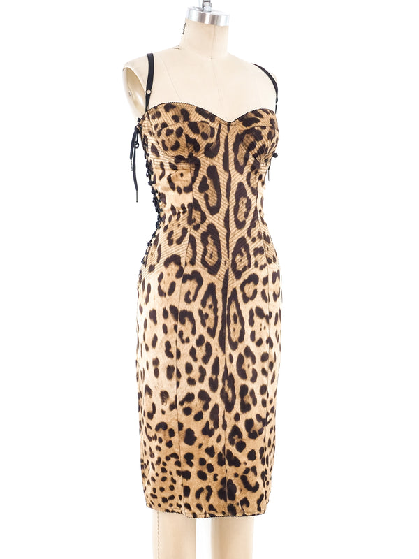 Dolce and Gabbana Leopard Print Bustier Dress Dress arcadeshops.com