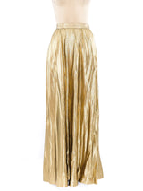 Yves Saint Laurent Metallic Gold Lamé Ensemble Suit arcadeshops.com