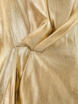 Yves Saint Laurent Metallic Gold Lamé Ensemble Suit arcadeshops.com