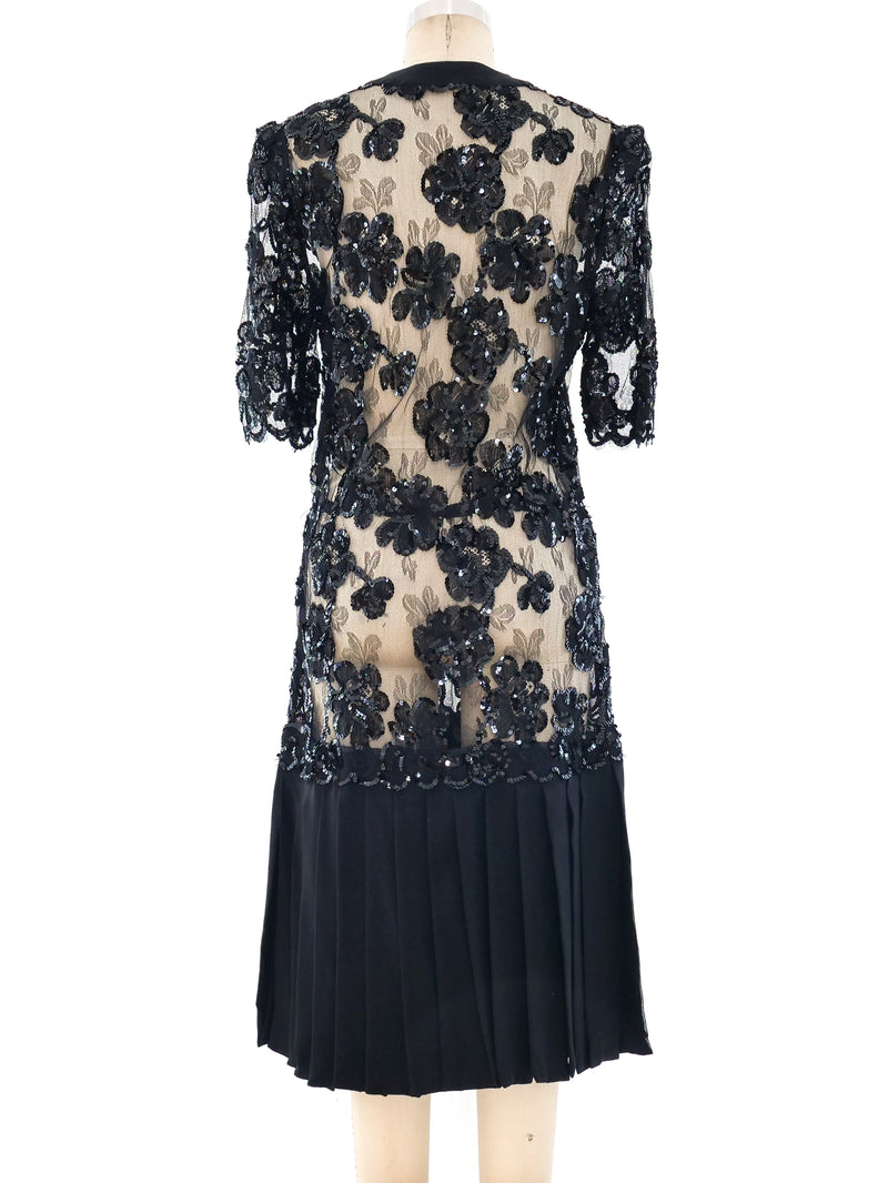 Adolfo Sequined Lace Dress Dress arcadeshops.com