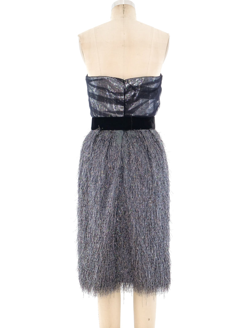 Bill Blass Tinsel Shag Strapless Dress Dress arcadeshops.com