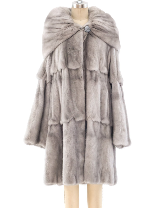 Adolfo Silver Mink Swing Coat Outerwear arcadeshops.com