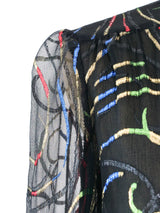 Givenchy Metallic Lurex Jacquard Silk Blouse Top arcadeshops.com