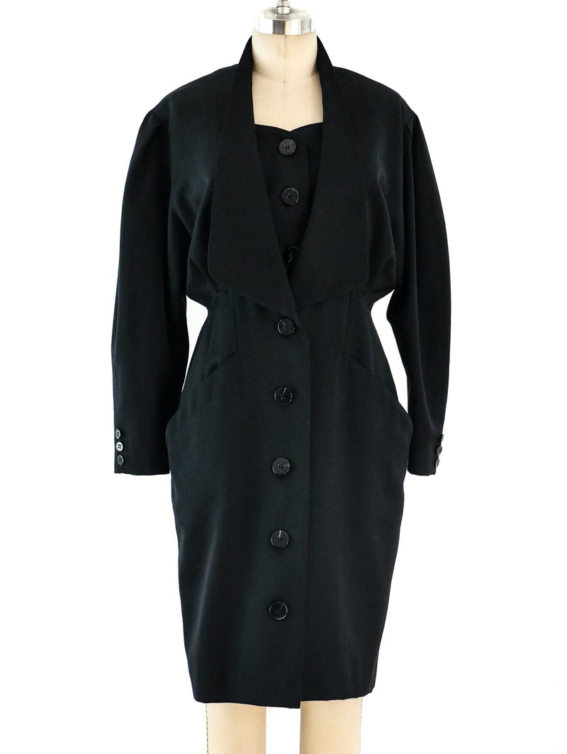 Tailored Black Coat Dress Dress arcadeshops.com