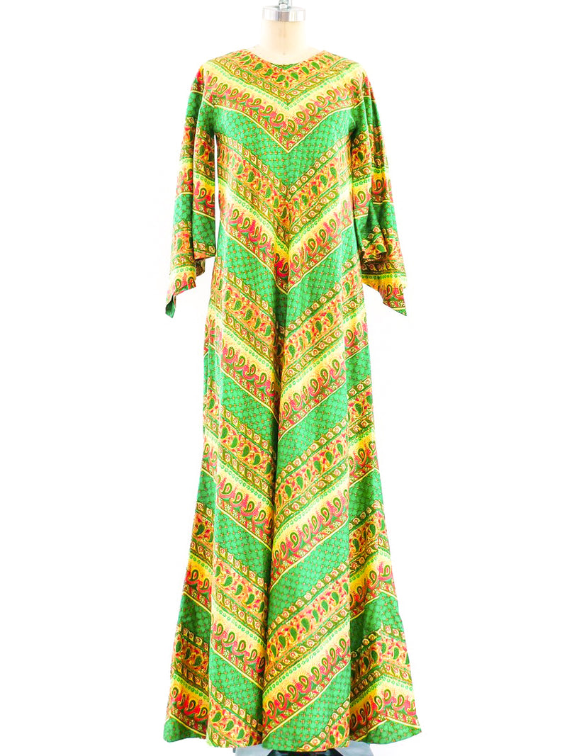 Thai Silk Paisley Print Caftan Dress arcadeshops.com