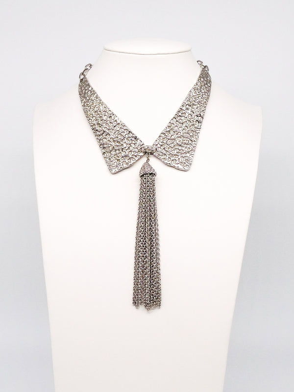 Textured Collar Tassel Necklace Jewelry arcadeshops.com