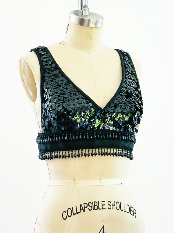 Yves Saint Laurent Sequin Bralette Top arcadeshops.com