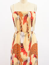 Feather Print Plisse Pleat Dress Dress arcadeshops.com