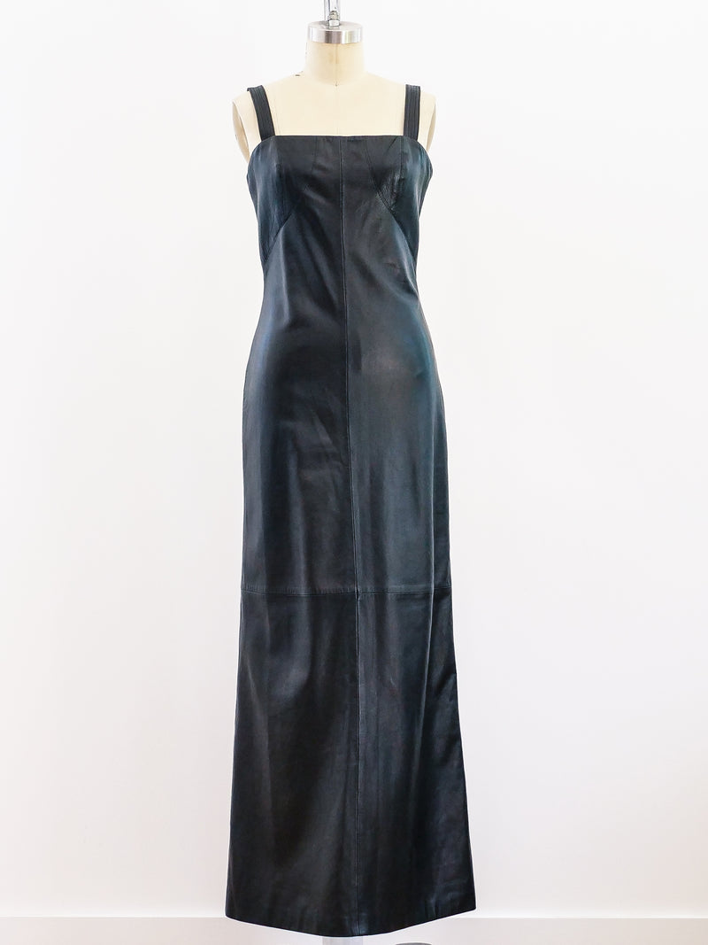 Gianni Versace Leather Column Dress Dress arcadeshops.com