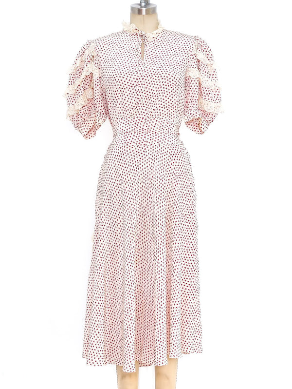 Valentino Lace Trimmed Silk Dress Dress arcadeshops.com