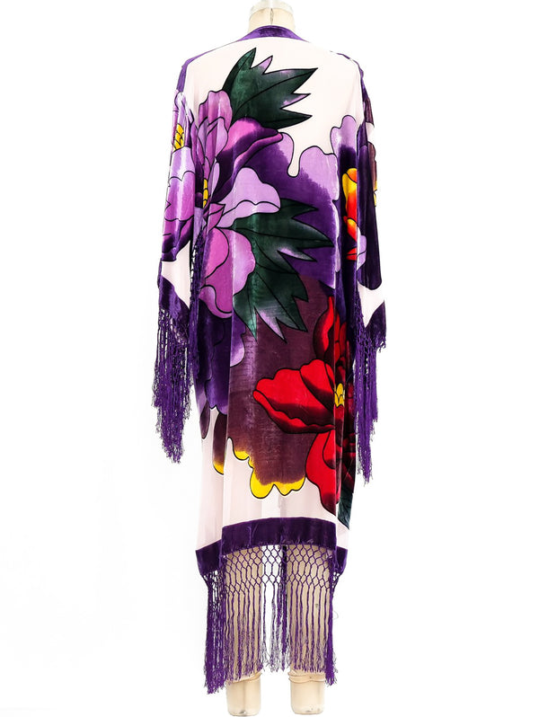 Velvet Floral Fringe Duster Jacket arcadeshops.com