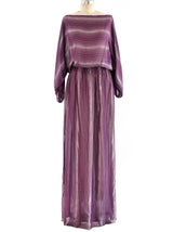 Victor Costa Lurex Stripe Dress Dress arcadeshops.com