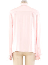 Chanel Logo Jacquard Silk Blouse Top arcadeshops.com