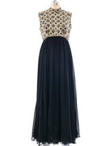 Embellished Sleeveless Chiffon Gown Dress arcadeshops.com