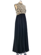 Embellished Sleeveless Chiffon Gown Dress arcadeshops.com