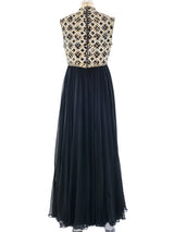 Embellished Sleeveless Chiffon Gown Dress arcadeshops.com