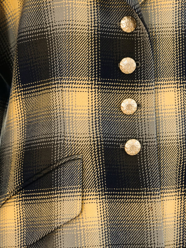 Escada Yellow Plaid Blazer Jacket arcadeshops.com